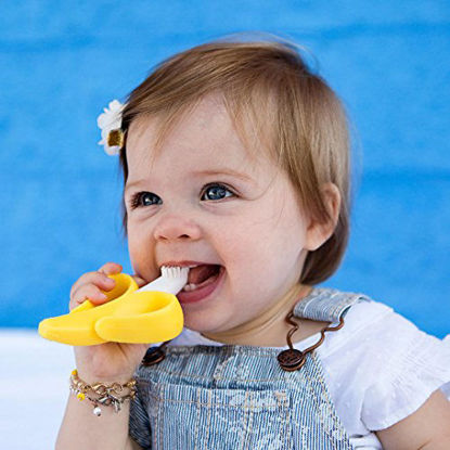 Picture of Baby Banana - Yellow Banana Toothbrush, Training Teether Tooth Brush for Infant, Baby, and Toddler