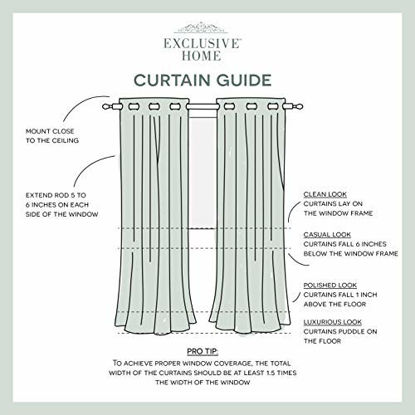 Picture of Exclusive Home Curtains Indoor/Outdoor Solid Cabana Grommet Top Curtain Panel Pair, 54x96, Taupe, 2 Piece