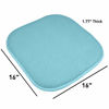 Picture of Sweet Home Collection Chair Cushion Memory Foam Pads Honeycomb Pattern Slip Non Skid Rubber Back Rounded Square 16" x 16" Seat Cover, 2 Pack, Teal