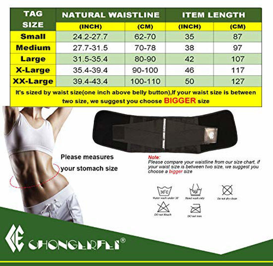GetUSCart- ChongErfei Waist Trainer Women - Waist Cincher Trimmer -  Slimming Body Shaper Belt - Sport Girdle Belt (Upgraded Black, Small)