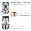 Picture of Faucet Adapter Kit Swivel Aerator Adapter to Connect Garden Hose - Multi-Thread Garden Hose Adapter for Male to Male and Female to Male - Chrome Finished