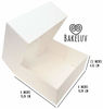 Picture of BakeLuv White Bakery Boxes with Window 6x6x2.5 inches | 25 Pack | Auto-Popup | Thick & Sturdy 350 GSM | Cookie Boxes with Window Bakery Boxes for Cookies, Cake Boxes, Donut Boxes, Pastry Boxes