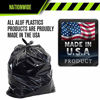 Picture of 55 Gallon Trash Bags Heavy Duty - (Huge 100 Pack) - 2.0 MIL Thick - 38" x 58" - Garbage Bags for Toter, Contractors, Lawn, Leaf, Yard Waste, Commercial, Kitchen, Industrial, Construction, Garage, Blk