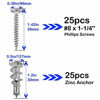 Picture of Ansoon Zinc Self-Drilling Drywall Anchors with Screws Kit, 50 Pieces All Together