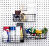 Picture of Pegboard Baskets, Set of 3 Black - Hooks to Any Peg Board - Square Style Baskets Hold More - Organize Tools, Workbench, Accessories, Garage Storage - Wall Organizer Attachments