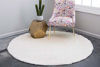 Picture of Unique Loom Solo Solid Shag Collection Modern Plush Snow White/Cream Round Rug (6' 0 x 6' 0)