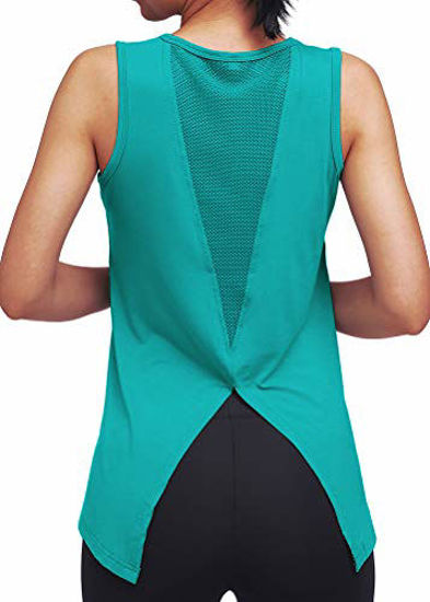 GetUSCart- Mippo Cute Workout Tank Tops for Women Sleeveless Workout Clothes  Open Back Work Out Shirts Woman Gym Yoga Shirts Muscle Tank Athletic  Running Tank Tops Summer Tops for Women Blue Green
