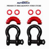 Picture of AUTMATCH Shackles 3/4" D Ring Shackle (2 Pack) 41,887Ib Break Strength with 7/8" Screw Pin and Shackle Isolator & Washers Kit for Tow Strap Winch Off Road Jeep Vehicle Recovery Black