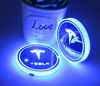Picture of 2pcs LED Car Cup Holder Lights for Tesla, 7 Colors Changing USB Charging Mat Luminescent Cup Pad, for Tesla Roadster Model S Model X Model 3 SUV