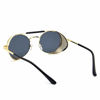 Picture of Ronsou Steampunk Style Round Vintage Sunglasses Retro Eyewear UV400 Protection Matel Frame gold&grey