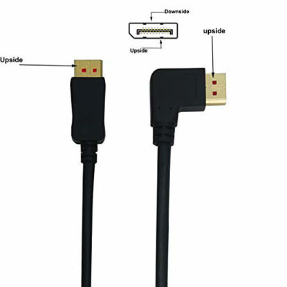 Picture of 8K/60Hz 90 Degree Angle Displayport 1.4 Cable DP Male to Male with 8K/60Hz, 4K/144Hz Support 6FT/1.8M