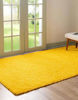 Picture of Unique Loom Solo Solid Shag Collection Modern Plush Tuscan Sun Yellow Area Rug (3' 3 x 5' 3)