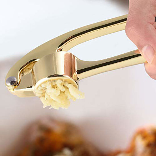 Zulay Kitchen Garlic Press with Soft, Easy to Squeeze Ergonomic Handle