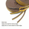 Picture of Weather Stripping for Door,Insulation Weatherproof Doors and Windows Soundproofing Seal Strip,Collision Avoidance Rubber Self-Adhesive Weatherstrip,2 Pack,Total 33Feet Long (Brown)
