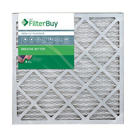 Picture of FilterBuy 21x22x1 MERV 13 Pleated AC Furnace Air Filter, (Pack of 4 Filters), 21x22x1 - Platinum