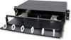 Picture of Lynn Electronics 2U Fiber Optic Rackmount Enclosure Panel, holds 6 LGX footprint panels or modules for a maximum capacity of 144 fibers. Fits 19 and 23 inch racks.