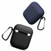 Picture of Compatible AirPods Case Cover Silicone Protective Skin for Apple Airpod Case 2&1 (2 Pack) Black/Navy Blue