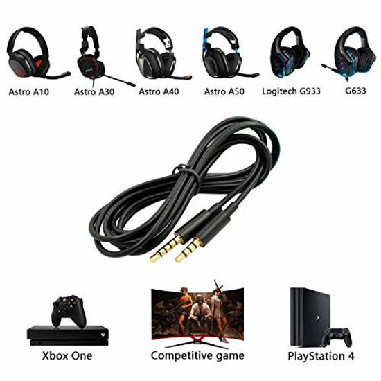 Picture of A10 A40 Replacement Cable for Astro A10 A40 A30 A50 Headsets Cord Lead Compatible with Xbox One Play Station 4 PS4 Headphone Audio Extension Cable 6.5 Feet