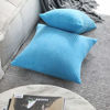 Picture of Home Brilliant 2 Packs Decorative Square Pillows Cover Outdoor Throw Pillows Cushion Covers for Chair, 22 x 22 inches, 55cm, Turquoise