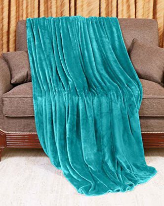 Picture of Utopia Bedding Fleece Blanket Throw Size Turquoise 300GSM Luxury Bed Blanket Fuzzy Soft Blanket Microfiber