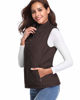 Picture of fuinloth Women's Padded Vest, Stand Collar Lightweight Zip Quilted Gilet Chocolate L