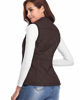 Picture of Fuinloth Women's Padded Vest, Stand Collar Lightweight Zip Quilted Gilet Chocolate XL