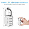 Picture of Puroma 2 Pack Combination Lock 4 Digit Outdoor Waterproof Padlock for School Gym Locker, Sports Locker, Fence, Toolbox, Gate, Case, Hasp Storage (Silver)