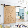 Picture of SMARTSTANDARD 12ft Heavy Duty Sturdy Sliding Barn Door Hardware Kit - Smoothly and Quietly - Easy to Install - Includes Step-by-Step Installation Instruction Fit 72" Wide Door Panel(I Shape Hanger)