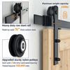 Picture of SMARTSTANDARD 12ft Heavy Duty Sturdy Sliding Barn Door Hardware Kit - Smoothly and Quietly - Easy to Install - Includes Step-by-Step Installation Instruction Fit 72" Wide Door Panel(I Shape Hanger)