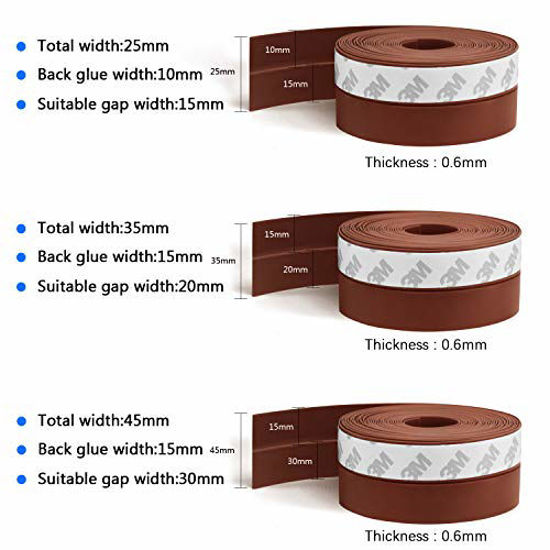 Picture of Weather Stripping, Silicone Door Seal Strip Door, Window, 16 Feet Long, Reddish Brown (Width 25mm)