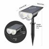 Picture of Linkind 2-Pack Dusk-to-Dawn Solar Landscape Spotlights, 16 LEDs 3000k Warm White, IP67 Waterproof Adjustable Solar Powered Wireless Outdoor Spot Lights for Yard Garden Driveway Porch Walkway