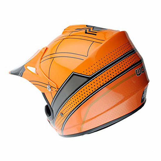 Picture of WOW Youth Kids Motocross BMX MX ATV Dirt Bike Helmet Spider Orange