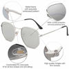 Picture of SOJOS Small Square Polarized Sunglasses for Men and Women Polygon Mirrored Lens SJ1072 with Silver Frame/Silver Mirrored Lens