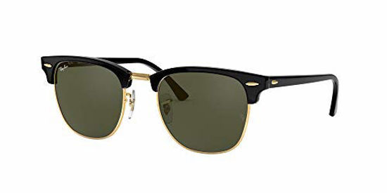 Picture of Ray-Ban RB 3016 Clubmaster Square Sunglasses, Black On Gold/Green, 51 mm