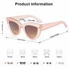 Picture of SOJOS Retro Vintage Cateye Sunglasses for Women Plastic Frame Mirrored Lens SJ2939 with Pink Frame/Gradient Brown Lens