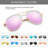 Picture of SUNGAIT Womens Lightweight Oversized Aviator Sunglasses - Mirrored Polarized Lens (Rose Gold Frame/Purple Mirrored Lens, 60) 1603PGMGJKFZ