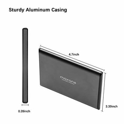 Picture of Maxone 320GB Ultra Slim Portable External Hard Drive HDD USB 3.0 for PC, Mac, Laptop, PS4, Xbox one - Charcoal Grey