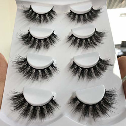 Picture of ALICROWN Faux Mink Lashes Pack 3D Volume Natural Fluffy Wispies Cross False Eyelashes