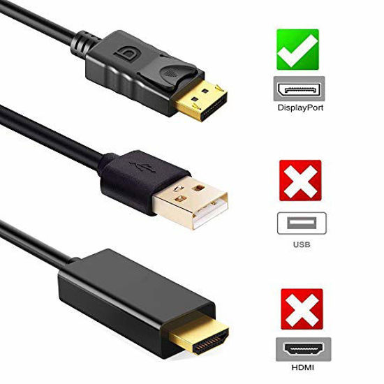 Picture of Display Port to VGA,Anbear Displayport to VGA Converter Gold Plated (Male to Female) for DisplayPort Enabled Desktops and Laptops to VGA Converter Connect Displays