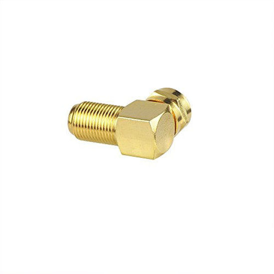 Picture of VCE 5-Pack 90 Degree Coaxial Connector, Right Angle F-Type RG6 Male to Female Adapter Gold Plated