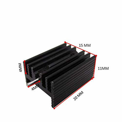 Picture of Easycargo 10 Packs TO-220 Heatsink + Insulator/Mounting Kits for LM317 LM317t L7805 L7812 L78XX Voltage Regulator, IRF Z44N 3205 520N 630 1404 MOSFET Transistor (20mm x 15mm x 11mm)