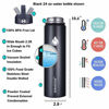 Picture of SENDESTAR Stainless Steel Water Bottle - Double Wall Vacuum Insulated Leak Proof, Keeps Liquids Hot or Cold, 2 or 3 Lids,Wide Mouth with Straw Lid,Spout Lid 32 oz,40 oz (18 oz, Graphite (2 LIDS))