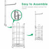 Picture of TomCare Toilet Paper Holder Toilet Paper Stand Free-Standing Toilet Tissue Paper Roll Bathroom Storage Shelf and Dispenser for 3 Spare Rolls Metal Wire Bathroom Accessories Storage Organizer Silver