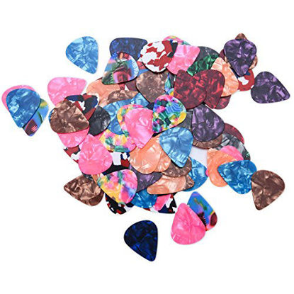 Picture of I-MART Stylish Colorful Celluloid Guitar Picks Plectrums for Guitar Bass Ukulele 0.46mm (Pack of 12 - Assorted Colors)