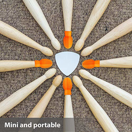 Picture of 4 Pieces Drum Mute Drum Dampener Silicone Drumstick Silent Practice Tips Percussion Accessory Mute Replacement Musical Instruments Accessory (Orange)