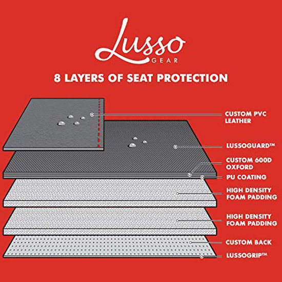 Picture of Lusso Gear Car Seat Protector with Thickest Padding - Featuring XL Size (Best Coverage Available), Durable, Waterproof 600D Fabric, PVC Leather Reinforced Corners & 2 Large Pockets for Handy Storage