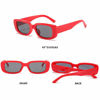 Picture of BUTABY Rectangle Sunglasses for Women Retro Driving Glasses 90s Vintage Fashion Narrow Square Frame UV400 Protection Red