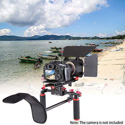 Picture of Neewer Camera Movie Video Making Rig System Film-Maker Kit for Canon Nikon Sony and Other DSLR Cameras, DV Camcorders,Includes: Shoulder Mount, Standard 15mm Rail Rod System, Matte Box (Red and Black)