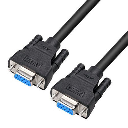 Picture of DTECH 10 ft DB9 Serial Cable Female to Female 9 Pin Straight Through (Black, 3 Meters)