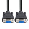 Picture of DTECH 10 ft DB9 Serial Cable Female to Female 9 Pin Straight Through (Black, 3 Meters)